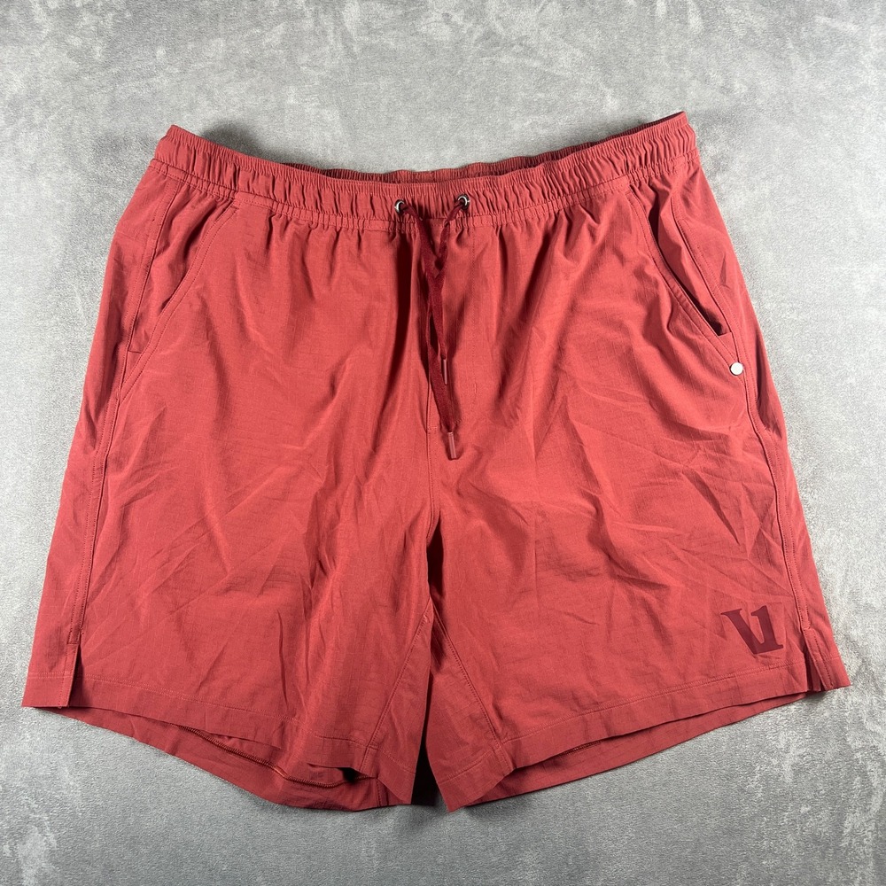 Vuori Kore Shorts Mens Large Terracotta Red Lined 7" Inseam Athletic Gym Run